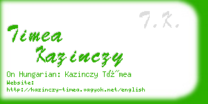 timea kazinczy business card